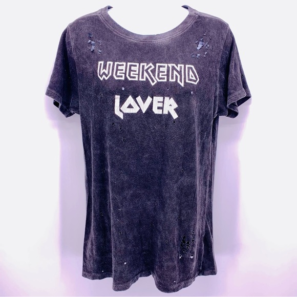 Prince Peter Collection ‘Weekend Lover’ Distressed T-Shirt Womens Size S - Picture 1 of 9